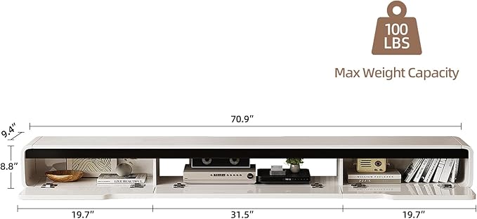 High Gloss Floating TV Stand - Image 6