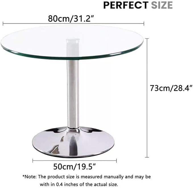 31.2" Round Glass Dining Table, Modern Circular, Sturdy Base and Perfect - Image 2