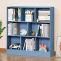 YAHARBO 3 Tier Bookshelf, Wide Kids Horizontal Bookcase, 8 Cube Blue Book Shelf by YAHARBO