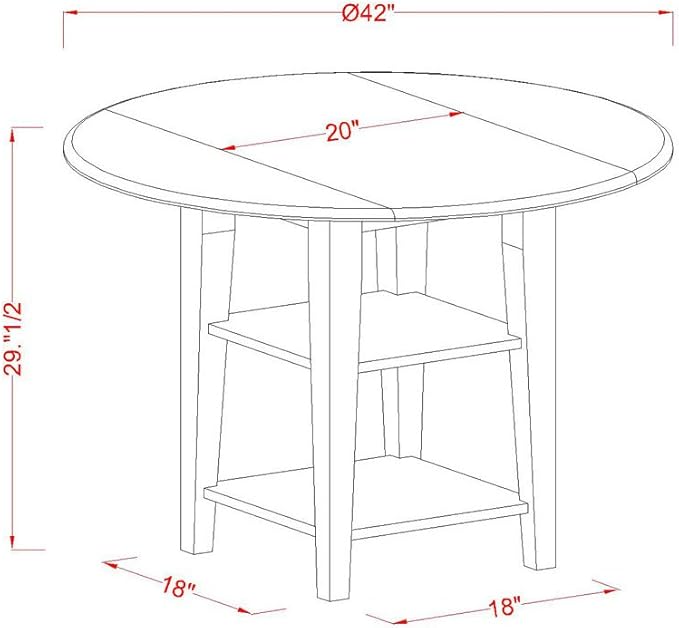 East West Furniture SUAD3-LWH-LC 3 Piece Dining Set Contains a Round Dining - Image 12