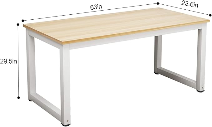 NSdirect Modern Computer Desk 63 Inch Large Office Desk, Writing Study Table - Image 2