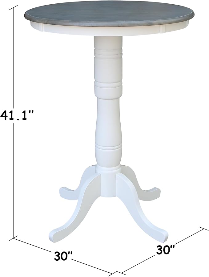 IC International Concepts 30" Round Top Pedestal Dining Table, 40.9" High - Image 5