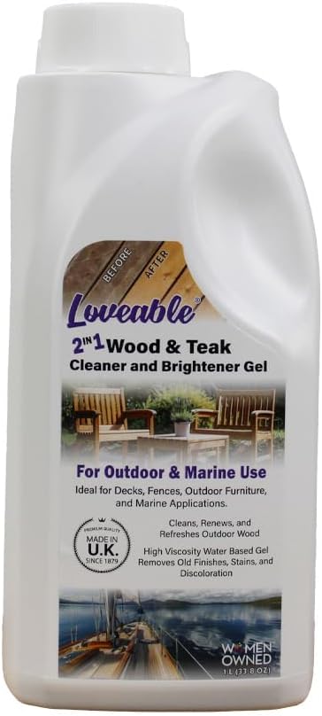 EcoDecors Loveable 2 in 1 Wood & Teak Cleaner and Brightener Gel, 1 L, by EcoDecors