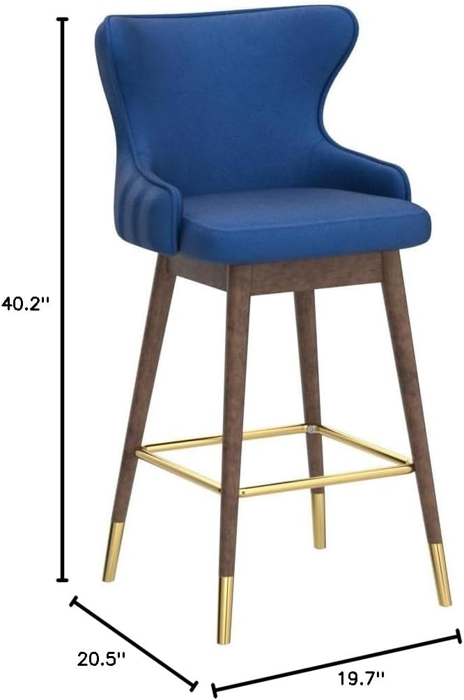 Roundhill Furniture Leland Fabric Upholstered Wingback Bar Stools - Image 2