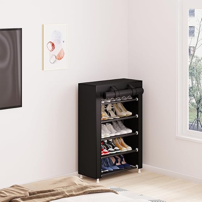 Calmootey 5 Tier Shoe Rack Organizer, Portable Shoe Shelf - Image 8