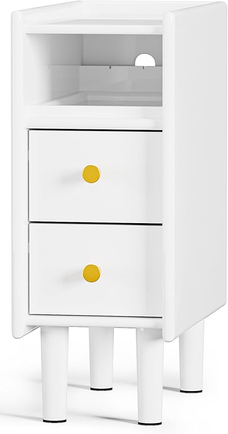Huolewa Narrow Nightstand with 2 Drawers by Huolewa