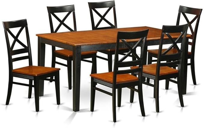 East West Furniture NIQU7-BCH-W 7 Piece Dining Room Table Set Consist of a by EastWestFurniture
