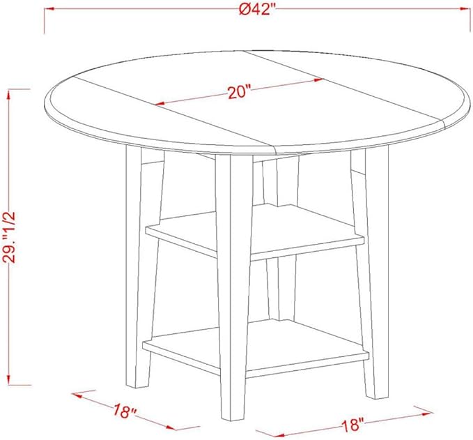 East West Furniture SUNI5-BCH-C 5 Piece Dining Set Includes a Round Dining Room - Image 4