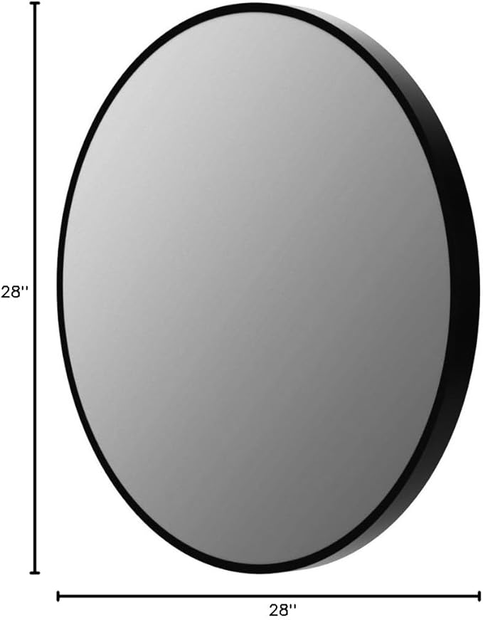 FrameWorks 28" Deluxe Contemporary Black Circular Aluminum Mirror - Image 9