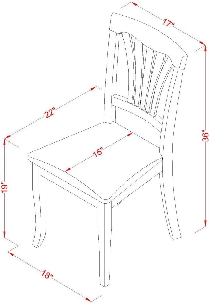 East West Furniture ANAV5-BLK-LC 5 Piece Dinette Set - Image 11