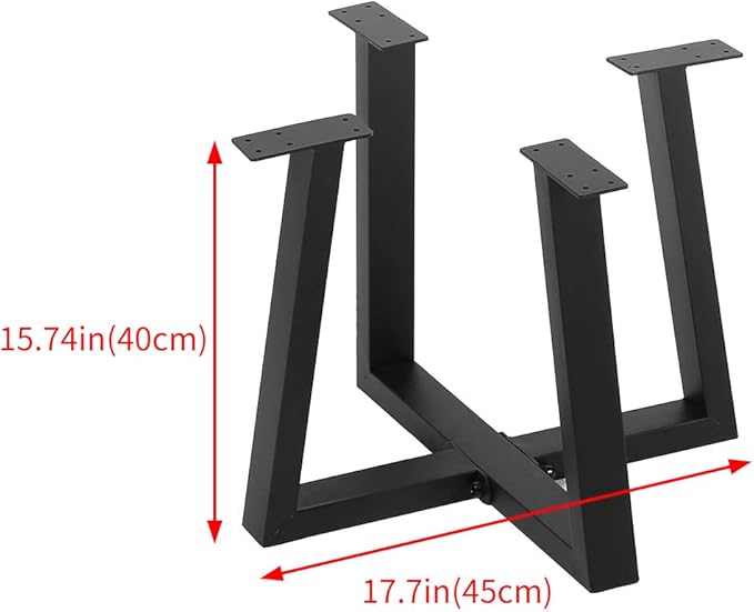 Metal Round End Table Legs, 16 x 18 Inch Black Coffee Table Base Only, Iron - Image 3