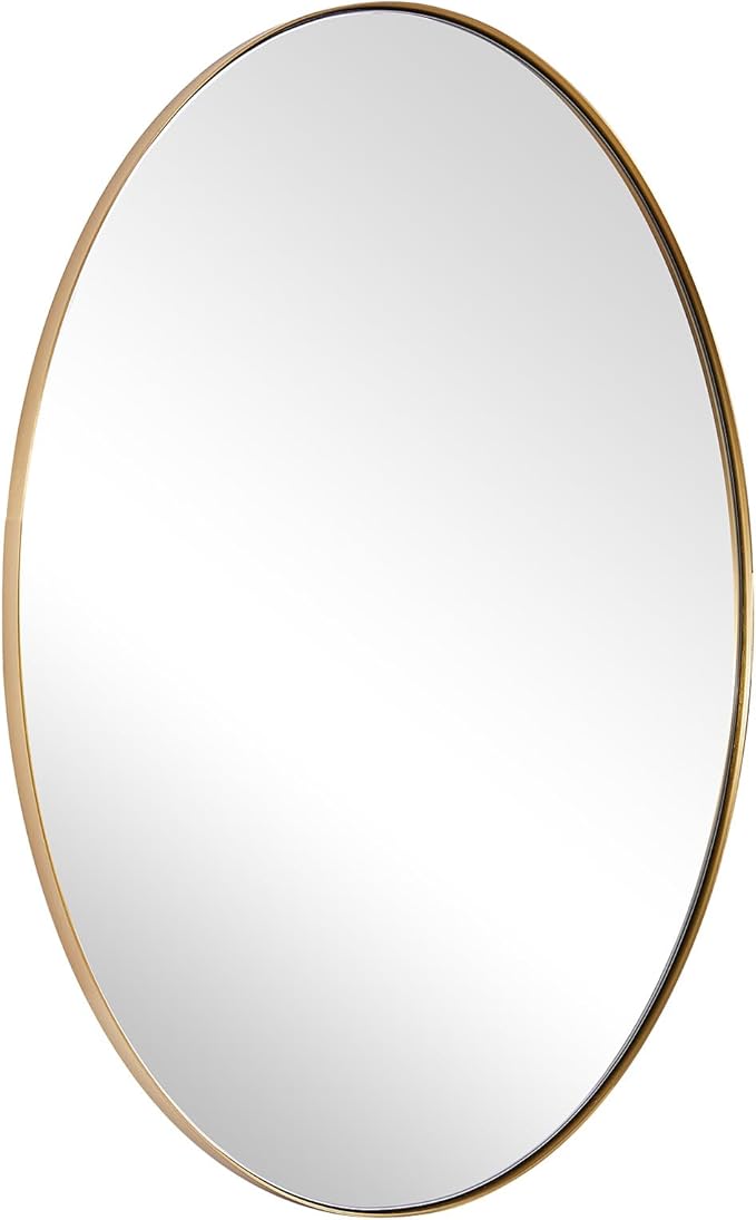 ANDY STAR Gold Oval Mirrors for Bathroom, 24x36 Inch Brushed Gold Stainless by ANDYSTAR