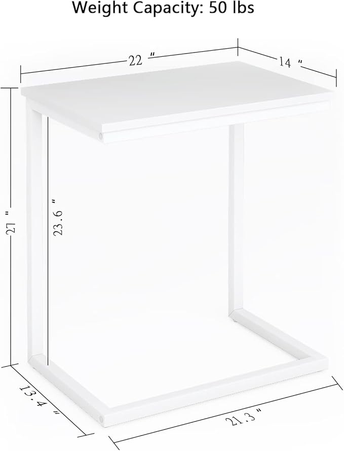 Sofa C Side End Table Wood Accent Couch Coffee Tray Snack Notebook Laptop - Image 3
