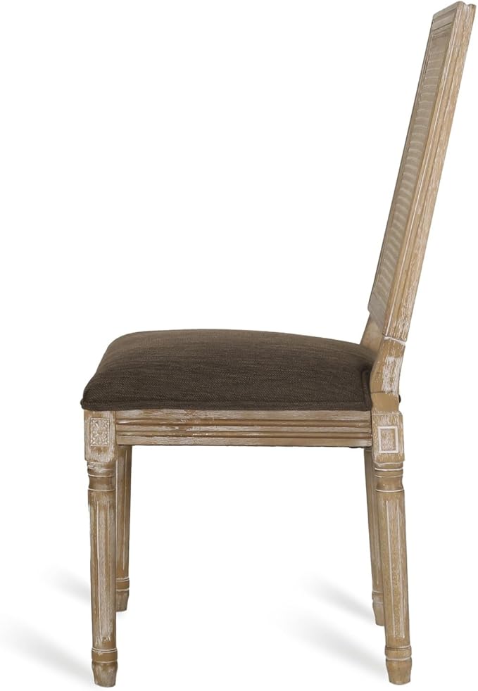 Merax Upholstered Solid Wood Dining Chairs Set of 2, French Country Style - Image 8