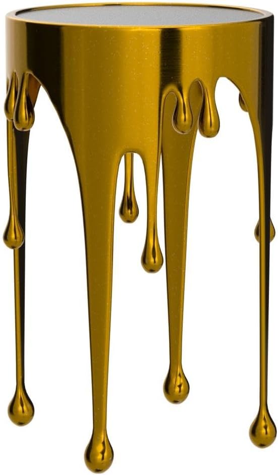 Deco 79 Aluminum Metal Abstract Melting Drip Accent Table - Image 5