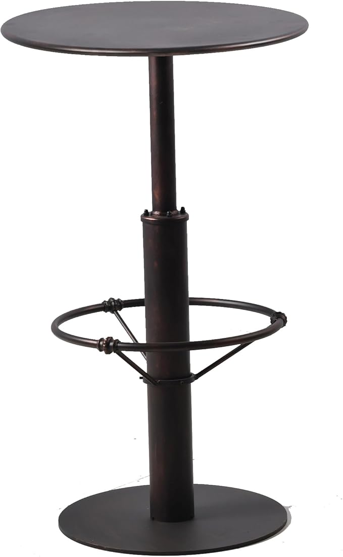 Diwhy Industrial Pub Table 23.6" Iron Round Desktop 37.4" Height Cast Iron Bar - Image 4
