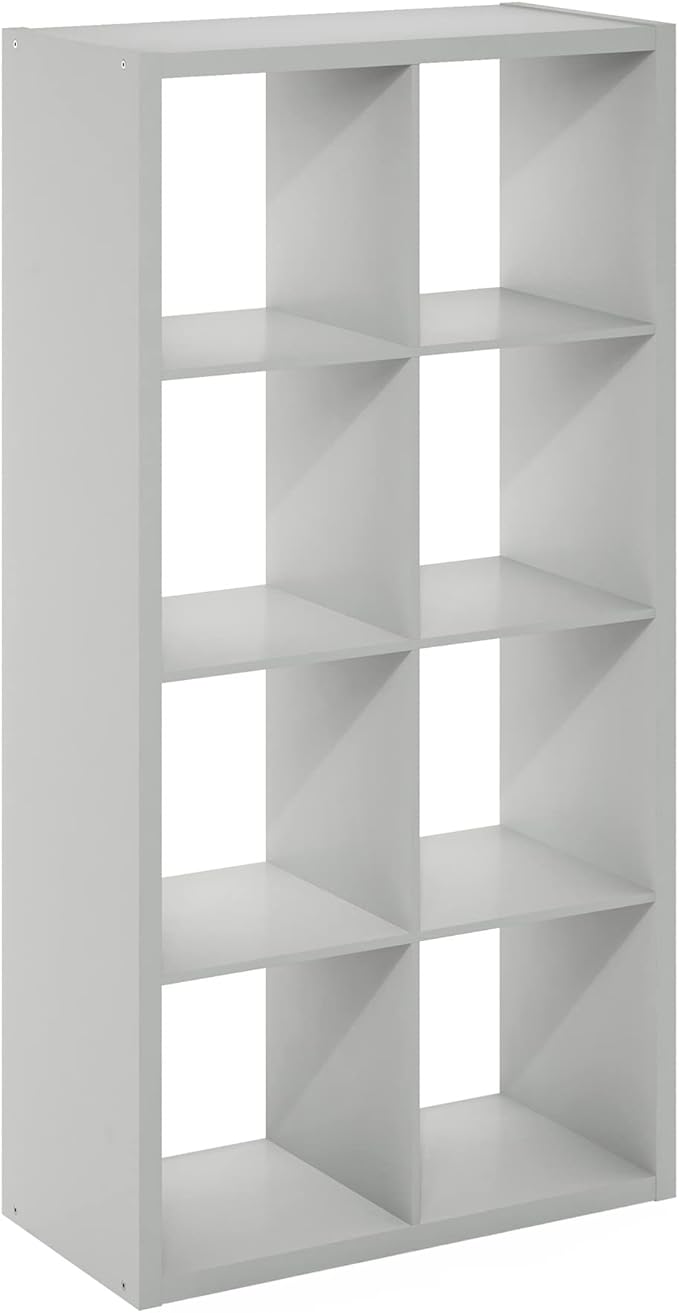 Furinno Cubicle Open Back Decorative Cube Storage Organizer, Light Grey - Image 8