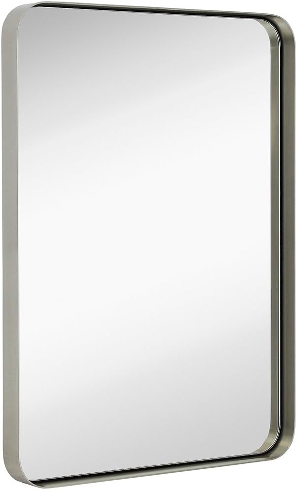 Hamilton Hills 22x30 inch Metal Silver Frame Bathroom Mirror by HamiltonHills