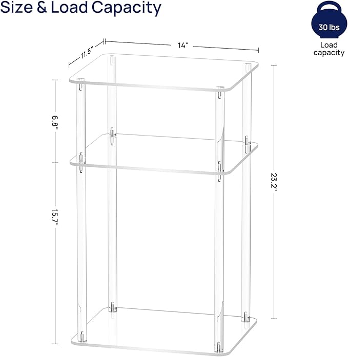 HMYHUM Acrylic Side Tables for Small Spaces, Nightstand/Bedside Table Set of 2 - Image 3