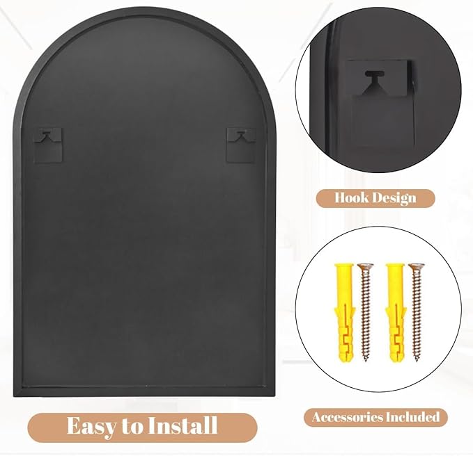 Arched Bathroom Mirror, 36x48IN Black Bathroom Mirror - Image 8