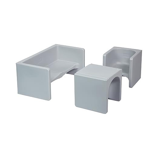 ECR4Kids Tri-Me Table and Cube Chair Set, Light Grey - Image 16
