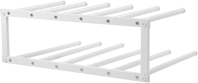 MyGift Modern White Metal Free Standing Boot Shoe Rack Organizer, Tall Boot - Image 7