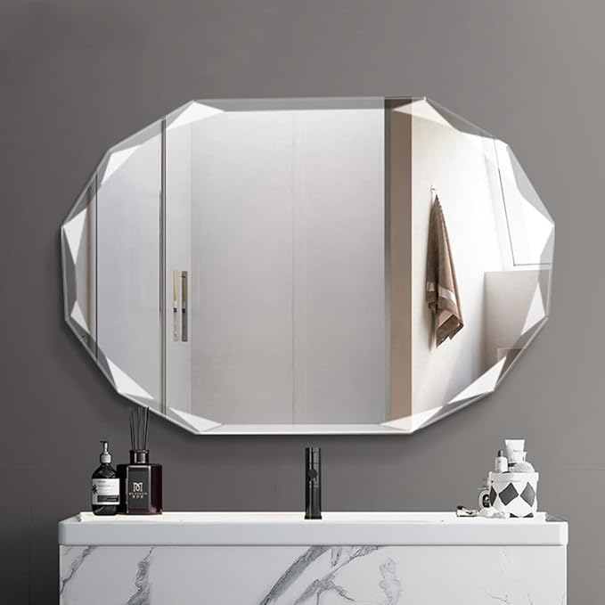 Single Beveled Edge Frameless Wall Mount Bathroom Vanity Mirror, 20” X 28” by Unknown