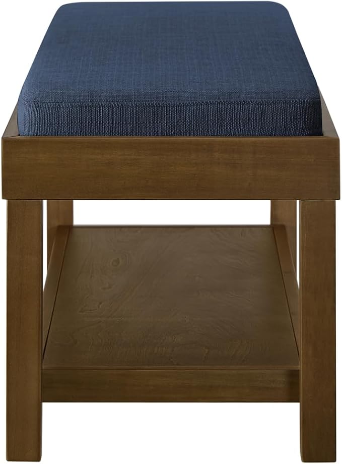 24KF Large Rectangular Storage Bench, Upholstered Seat Cushion, Ottoman Coffee - Image 7