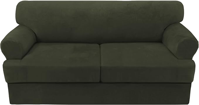 H.VERSAILTEX Sofa Cover 3 Piece T Cushion Loveseat Slipcovers Thick Velvet by HVERSAILTEX