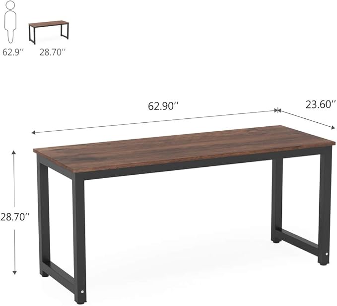 Tribesigns Computer Desk, 63 inch Large Office Desk Computer Table Study - Image 3