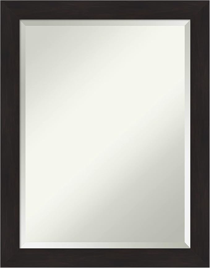 Amanti Art Brown Wall Mirror 28x22 Furniture Espresso Narrow Rectangle Bathroom by AmantiArt