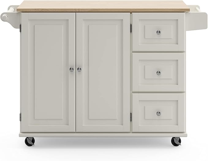 Homestyles Dolly Madison Off-White Mobile Kitchen Island Cart - Image 7