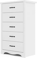 LINSY HOME White 5-Drawer Dresser by LINSYHOME
