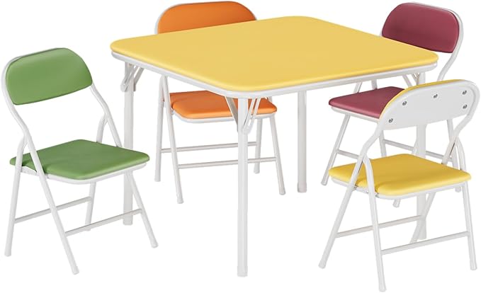 IDEALHOUSE 5 Piece Boys Girls Folding Table and Chairs Set, Activity Table and - Image 9