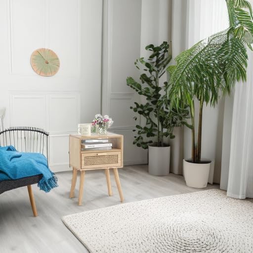 MaxSmeo Modern Nightstand Rattan Side End Table - Image 6