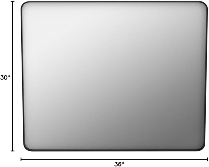 Black Bathroom Mirror 30X36 Inch, Rounded Rectangle Matte Bathroom Vanity Mirror - Image 9