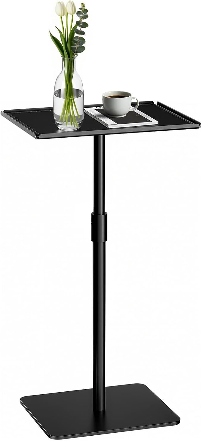 Metal Sofa Side Table, Height Adjustable Tall Side Couch Tables, Small TV Tray by Unknown