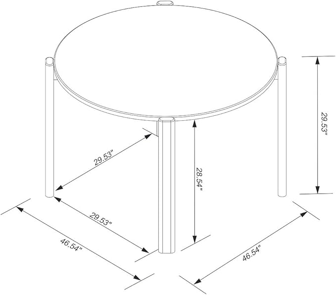 Manhattan Comfort Mid-Century Modern Gales Round 46.54 Dining Table - Image 3