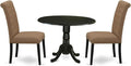 East West Furniture DLBR3-BLK-17 3 Piece Dining Room Furniture Set Contains a by EastWestFurniture