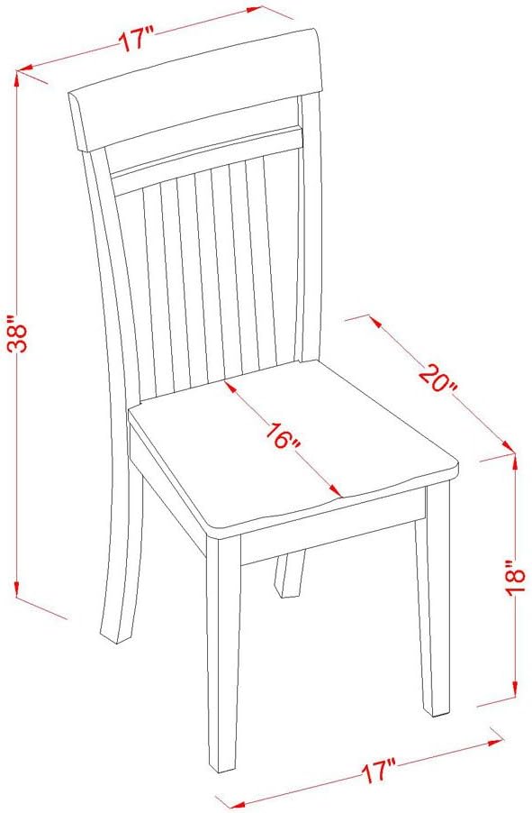 East West Furniture ANTI5-CAP-W 5 Piece Dinette Set - Image 7