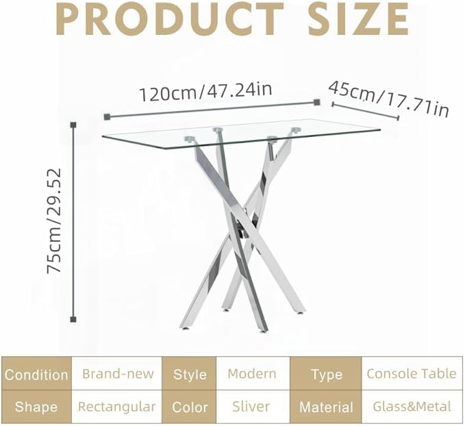 Tempered Glass Console Table - Image 7