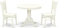 East West Furniture ANVA3-LWH-W 3 Piece Dining Room Furniture Set Contains a by EastWestFurniture