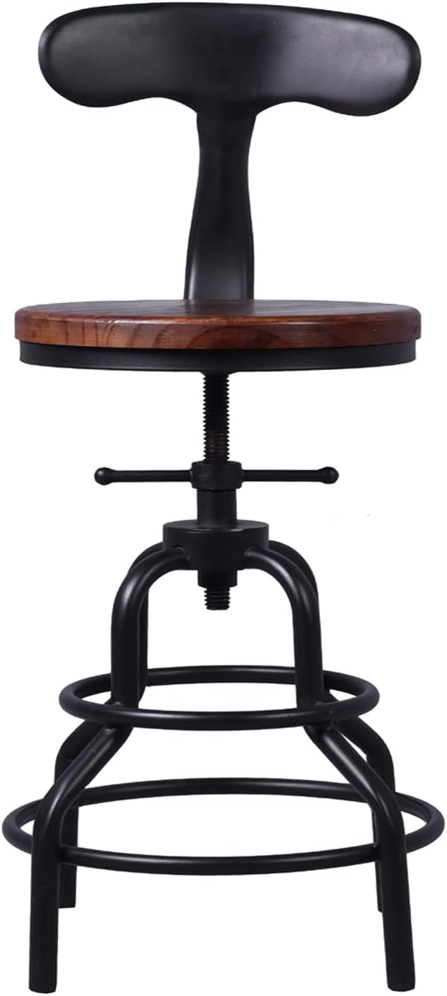 Diwhy Industrial Vintage Counter Stool, Kitchen Counter Height Adjustable - Image 4