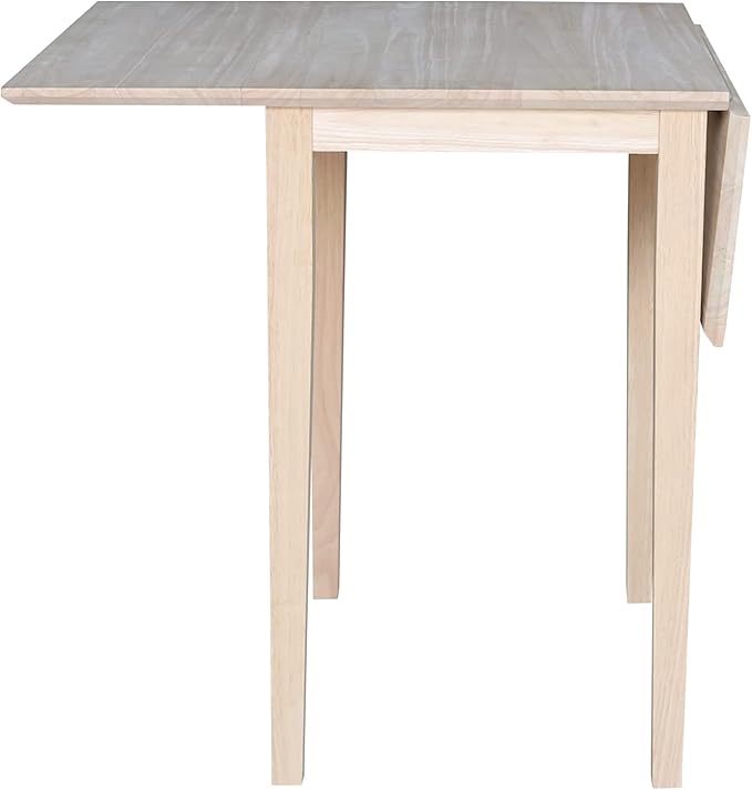 Solid Wood Small Drop Leaf Dining Table in Sturdy Parawood, Dual Drop Leaf Table - Image 6