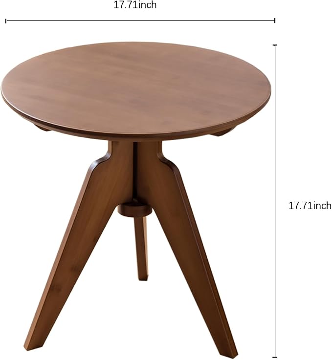 Maydear Bamboo Round Side Table Small Accent Table or Coffee Table - Image 2