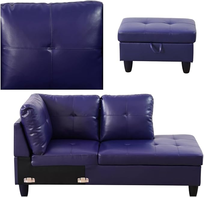 Convertible Leather Sectional Couch, Modern L Shaped Couch - Image 5