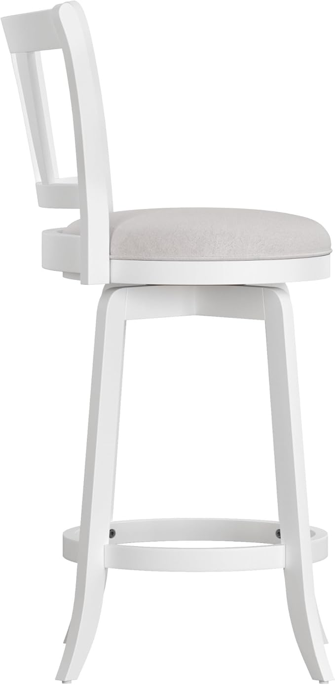 HILLSDALE Presque ISLE Wood Counter Height Swivel Stool White - Image 12