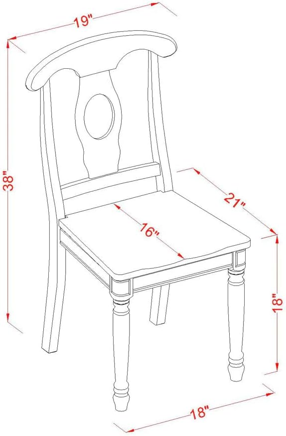East West Furniture PLKE9-BCH-W 9 Piece Dining Table Set Includes an Oval - Image 9