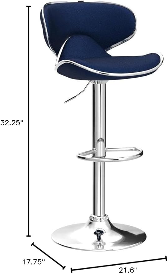 Roundhill Furniture Masaccio Velvet Upholstered Adjustable Swivel Barstool - Image 2