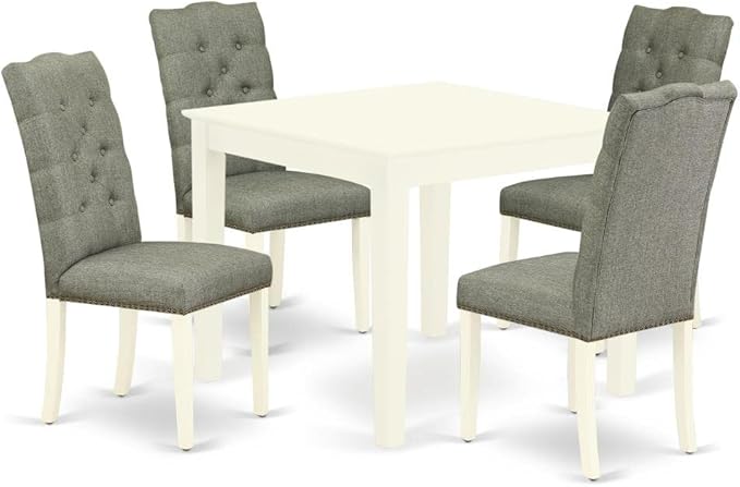 East West Furniture OXEL5-LWH-07 5 Piece Dining Room Table Set Includes a by EastWestFurniture